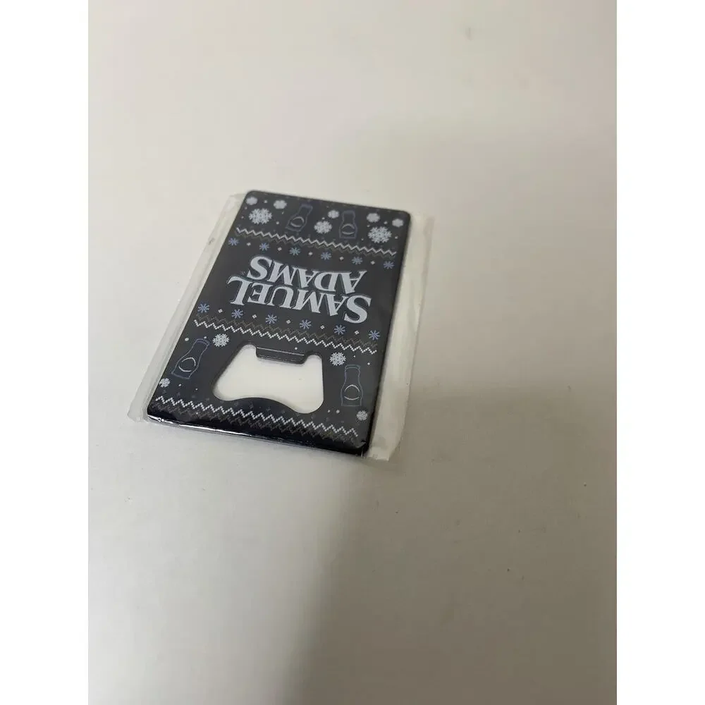 SAMUEL ADAMS Bottle Opener Blue White Lettering Snowflakes Promotional NEW